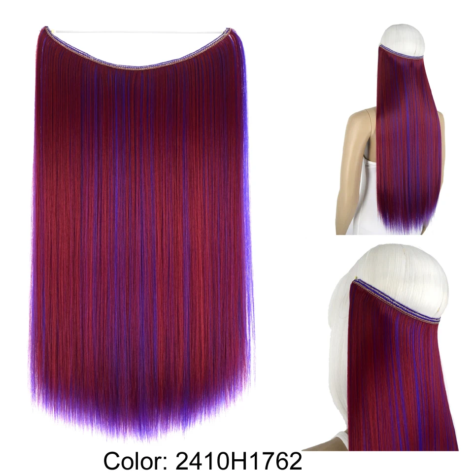 TOPREETY термостойкие прямые синтетические волосы 2" 60 см 110 г эластичность невидимый провод наращивание волос Halo 8106