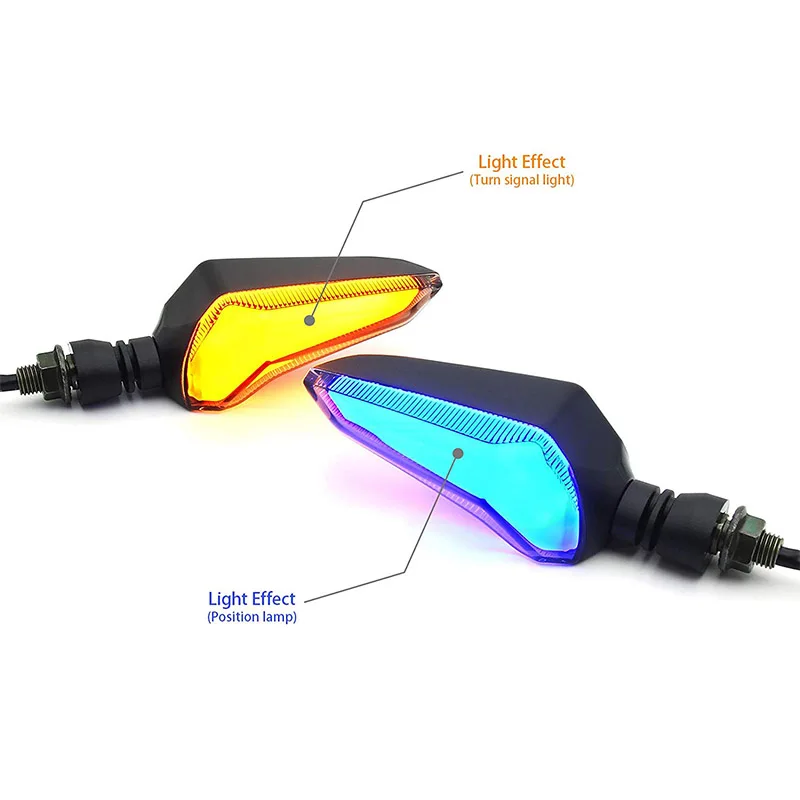 Пара мотоциклов модифицированные поворотники водонепроницаемые поворотники светодиодный направляющая лампа Янтарный красный синий предупреждающий сигнальный свет для Honda