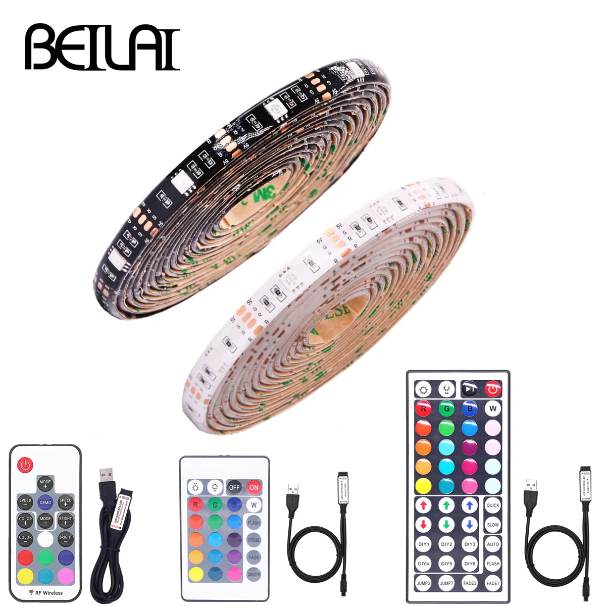 RGB USB Светодиодная лента DIY 5V изменение цвета у телевизора на кухне подсветка 0 5 M/1