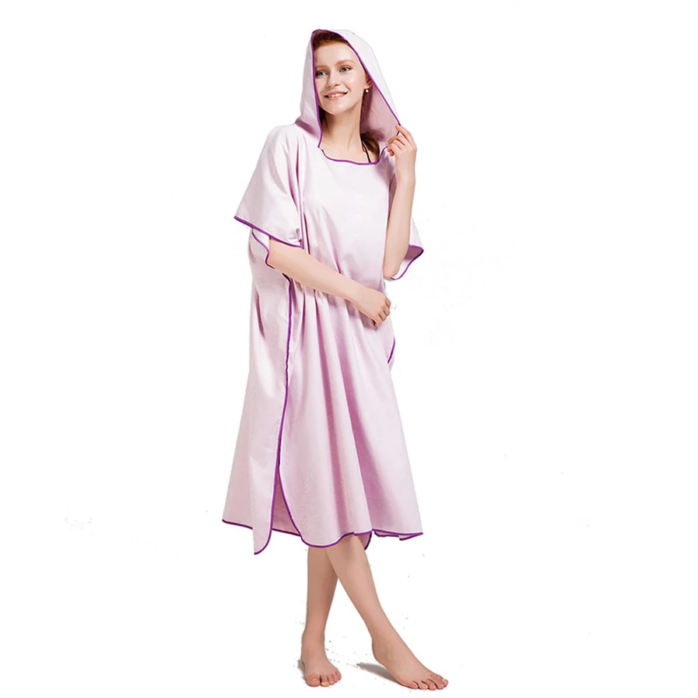 Kaufen Outdoor Erwachsene Strand Handtücher Schnell Trocknend Mit Kapuze Ändern Robe Sonnencreme Mantel Bad Handtuch Poncho Mikrofaser Surf Badeanzug Mantel