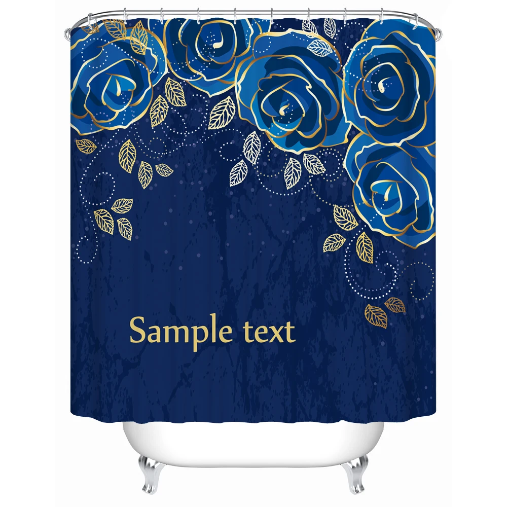 

Blue flowers bathroom shower curtain mildew thick waterproof polyester shower curtain partition curtain bath curtain dressing