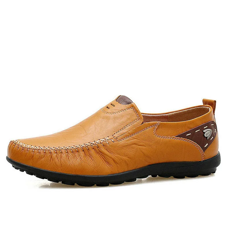 

Soft Leather Men Loafers New Handmade Casual Shoes Men Moccasins For Men Comforable Leather Flat Shoes big size 39-47