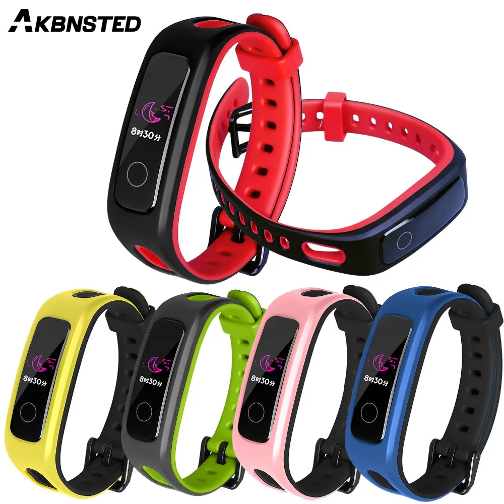 

AKBNSTED TPU Replacement Silicone Smart Wristband Strap For Huawei Honor Band 4 Running Version Sport Bracelet Strap Wristband