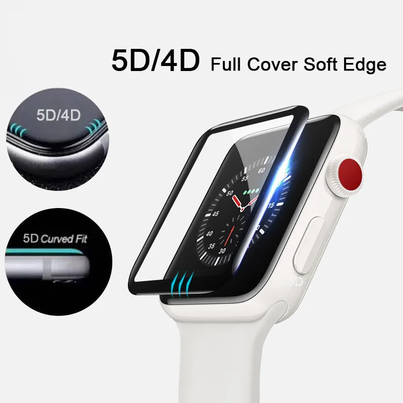 5D изогнутая поверхность 9H пленка из закаленного стекла для Apple watch 38 мм 42 защита
