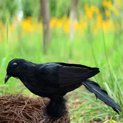 Хэллоуин реалистичные ручной работы ворона реквизит черный Пернатый ворона летать и стоять вороны Ворон украшения