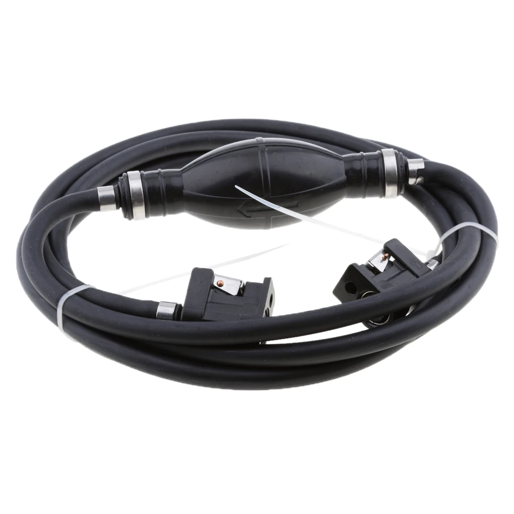 Fuel Line Assembly 1/4 inch 6mm Hose with Connector and Primer Bulb for Yamaha Outboard Motor 10FT/3 Meter Long Rubber