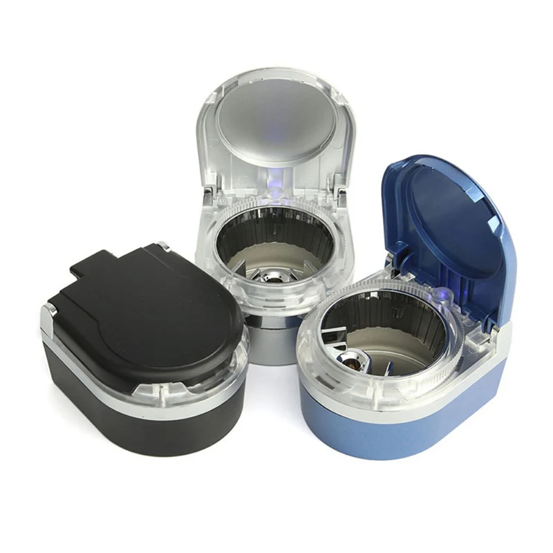 

Portable Car Ashtray Led Lamp Smoke Ash Cylinder Holder Cigar Cigarette Ashtray Truck Auto Interiors Accessories