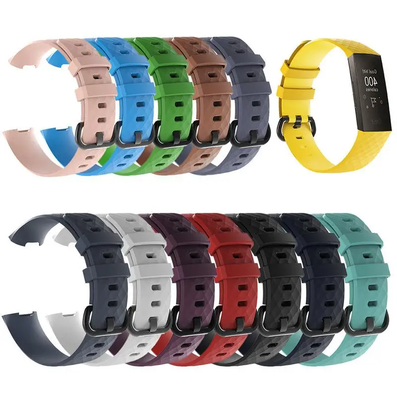 

Soft Silicone Sports Replacement Watch Bands Wrist Strap For Fitbit Charge 3 Fitbit Charge3 Smart Bracelet Wrist Band S/L