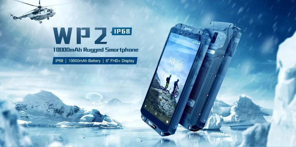 OUKITEL WP2 IP68 Водонепроницаемый смартфон 6,0 "18:9 MT6750T Octa Core 4 GB Оперативная память 64 Гб Встроенная память Android 8,0 10000 mAh отпечатков пальцев телефона