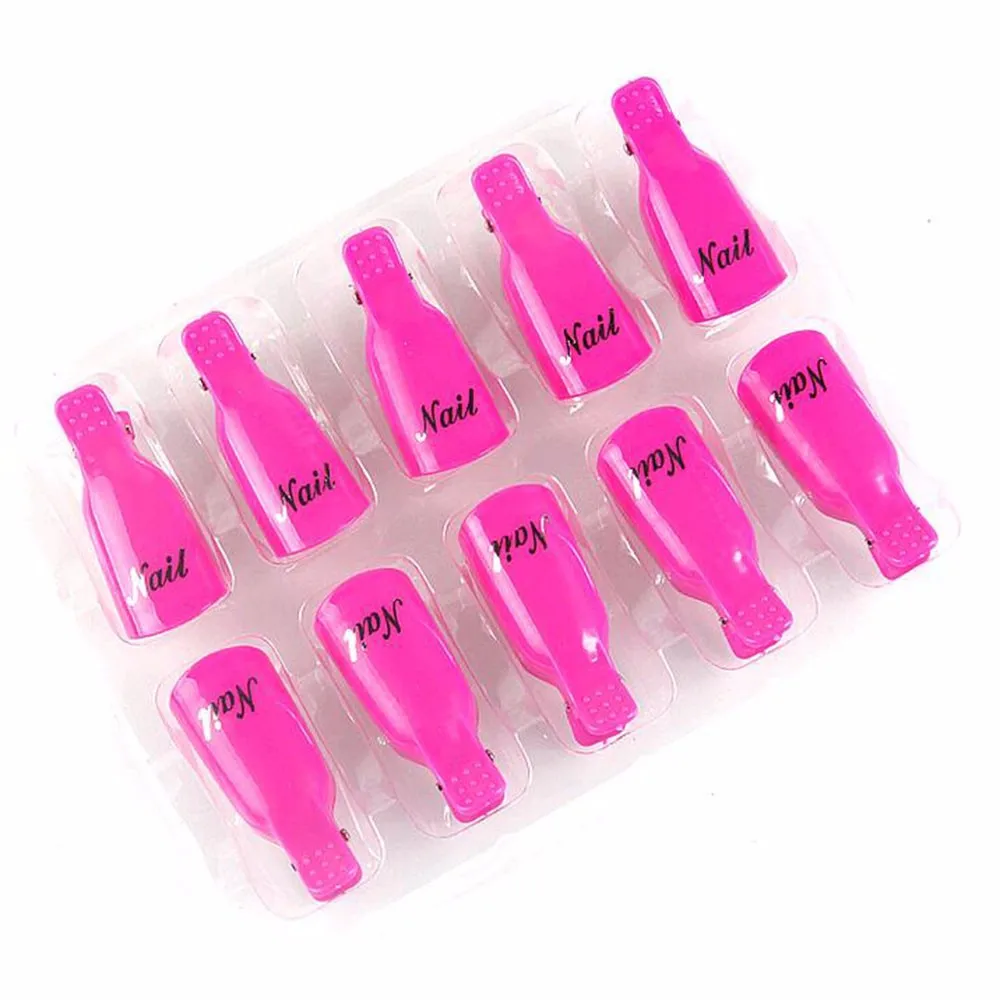 

TOMTOSH 2016 10Pcs Plastic Nail Polish Remover Art Soak Off Cap Clip UV Nail Degreaser Polish