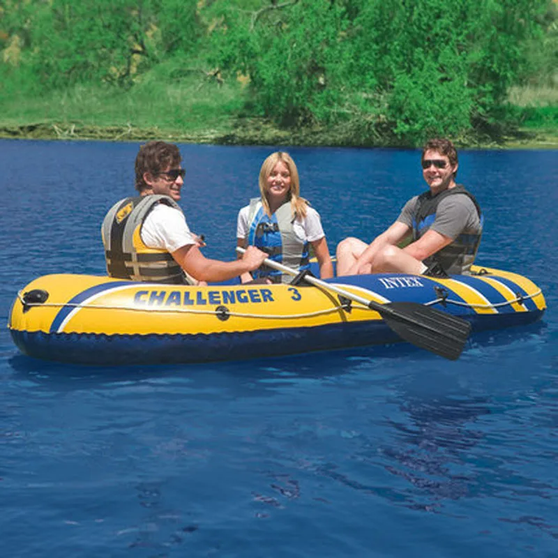 INTEX 3 человека Надувная гребная лодка утолщенная рыбацкая Bateau Gonflable