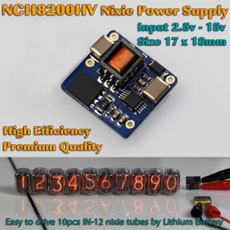 NCH8200HV High Voltage boost module DC Power Glow tube clock for Nixie Tubes 2.5-15v 3.7v 12v 3.2v Universal Board Module IDT 