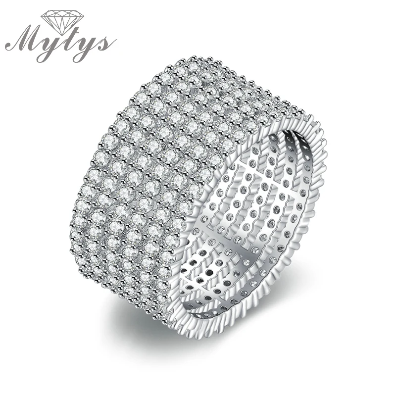 Mytys роскошное кольцо с кристаллами, посеребренное обручальное кольцо для женщин, высокое качество, ювелирное изделие, подарок R1192