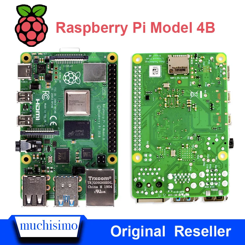Официальный Raspberry Pi 4 Model B 4B С 1 / 2 ГБ ОЗУ 5 ГГц 4/5 0 ггц WIFI Bluetooth5.0 чехол с охлаждающим
