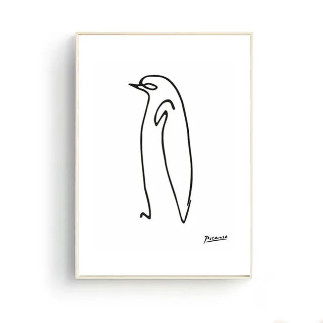Line Drawing Poster : Picasso sketch pinguin imagenesmy