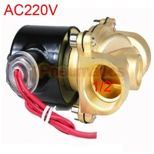 Почтой год 2W160-15 n/c 2 Way 1/" воды газа электромагнитный Электрический электромагнитный Клапан латунь вода Воздух AC220V(Малый