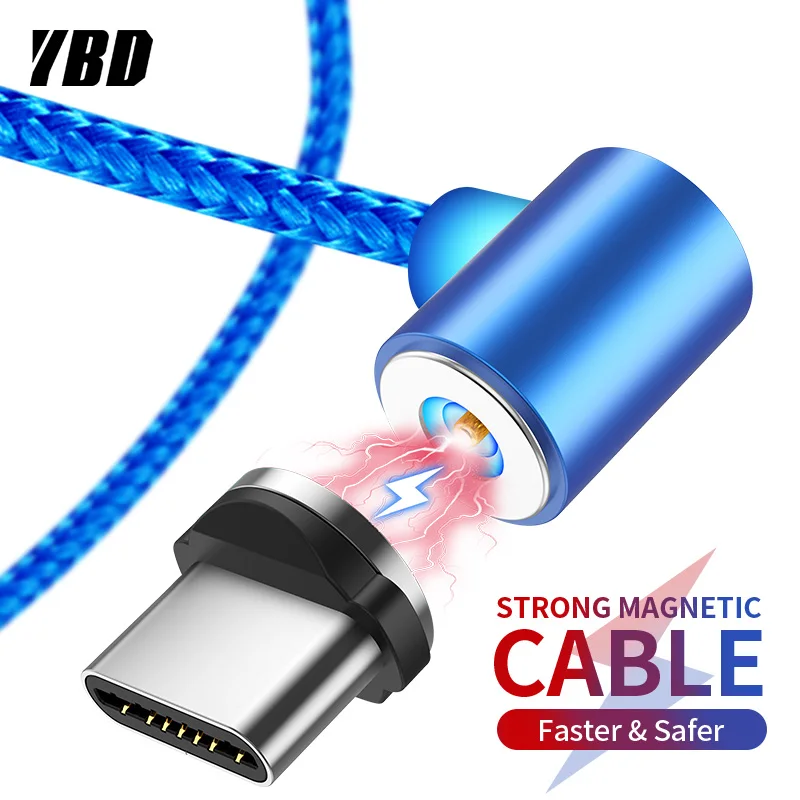 YBD 1 м Магнитный USB кабель для зарядки Samsung Xiaomi Redmi Note 7 Mi 9 Micro C провод iPhone Huawei