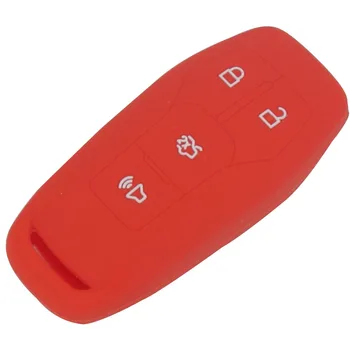 Keyforkess 30 pz/lotto Smart Keyless copertura del Silicone per FORD Mustang Fusion Explorer bordo F-150 chiave a distanza caso Holder Bag 4 pulsante - Jingyuqin 30 pz lotto Smart Keyless copertura del Silicone per FORD Mustang Fusion Explorer bordo