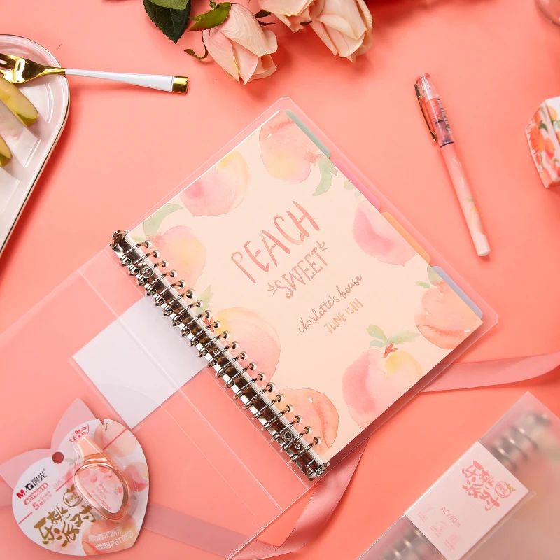 Andstal "Sweet Peach Limited" Hard Cover Notebook A5 B5 M&G School Spiral Travellers Notebooks cute Note Book notbook kawaii