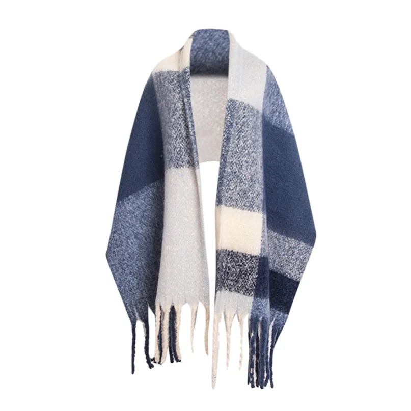 Women's Shawl Wrap Warm Scarf Cozy OblongPlaid BlanketStripe Light Infinity Women Winter Accessories 30LY18 (23)