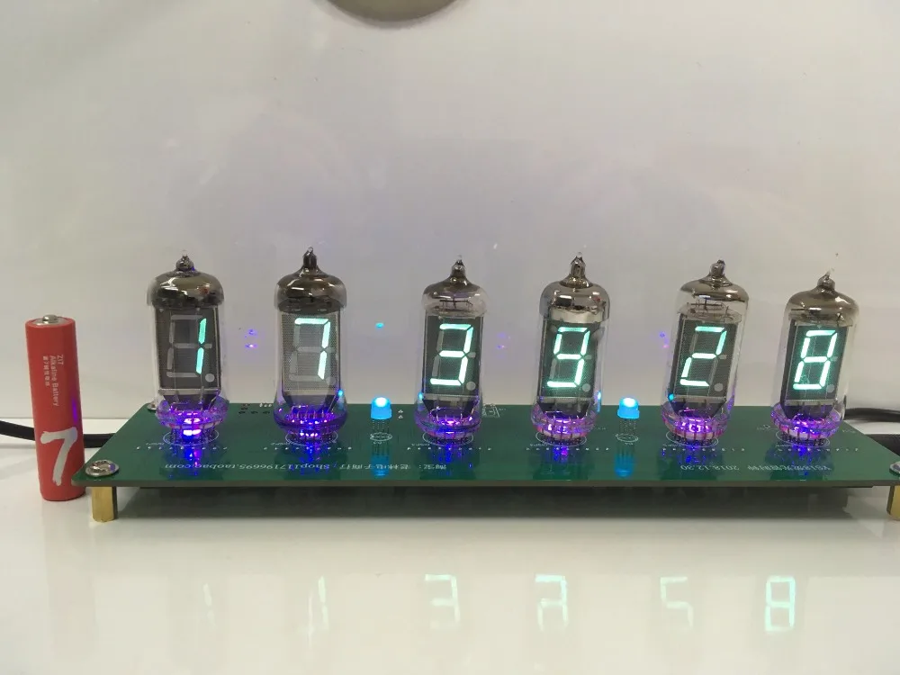 6 бит светодиодный Glow цифровые часы Nixie ламповые часы Кит Сам электронный настольные часы в стиле ретро 5 V Micro USB Powered