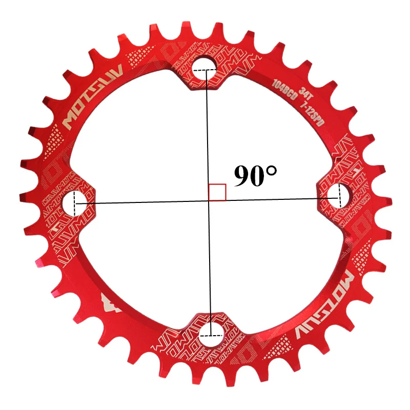 Овальная узкая широкая цепь MOTSUV для горного велосипеда MTB 104BCD 32T 34T 36T 38T детали