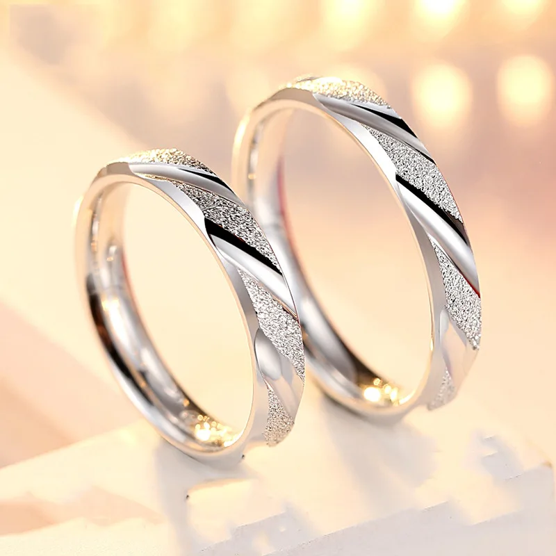 Solid S925 sterling silver couple ring men and women silver jewelry creative on the wholesale section of the wholesale R4345S