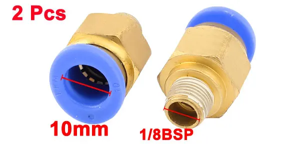 2 Pcs 1/8BSP Male to 4mm Air Pneumatic Elbow Quick Connect Fittings