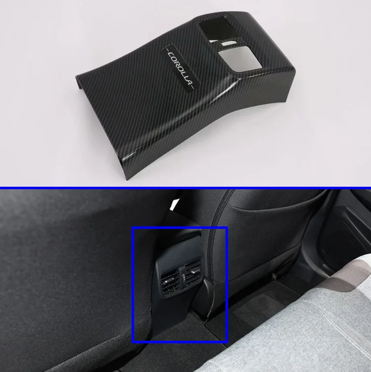 

For Toyota Sedan Corolla E210 Prestige Altis 2019 2020 Carbon Fiber Style Armrest Box Rear Air Vent Frame Trim Cover
