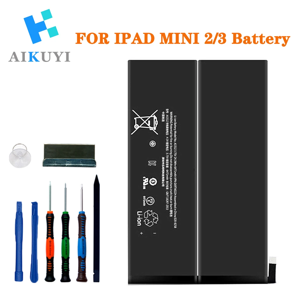Сменная батарея для iPad Mini 2(A1489, A1490, A1491)/Mini 3(A1599, A1600, A1601) полный ремонтный набор инструментов 6471 мач