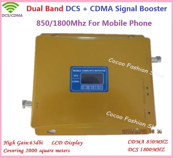

Newest LCD Display !!! Gain 65dB CDMA DCS FDD Dual Band Celular Signal Repeater 850Mhz 1800Mhz Mobile Signal Booster Amplifier
