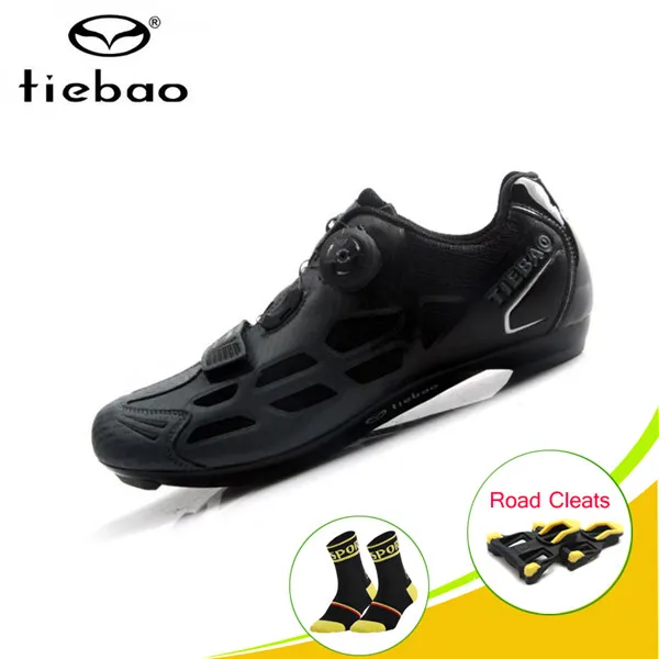Tiebao обувь для шоссейного велосипеда sapatilha ciclismo pedales bicicleta самозакрывающаяся спортивная обувь для велоспорта дышащие кроссовки суперзвезды - Цвет: Cleats with 1259A B
