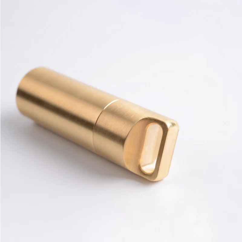 Retro pure waterproof warehouse sealed cans EDC portable storage survival capsule bottle brass first aid small pill box