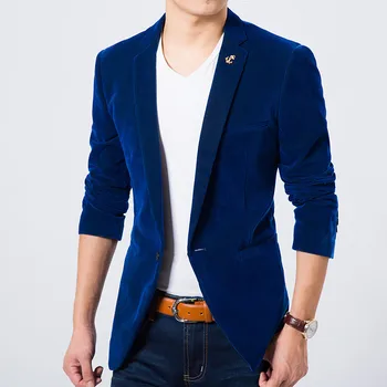 

2020 Spring and Autumn New Men's Blazer Korean version of the Slim Suit jacket One button velvet Large size jacket More size 7XL