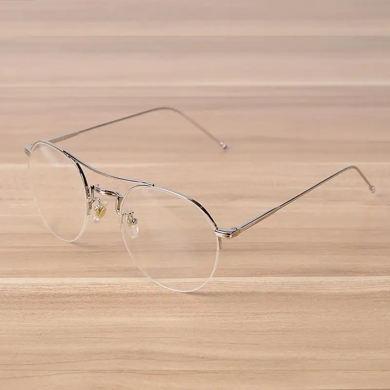 NOSSA отличные полуоправы Мужские Женские металлические очки Роскошные очки оправа элегантные очки по рецепту оправы для очков - Цвет оправы: Silver