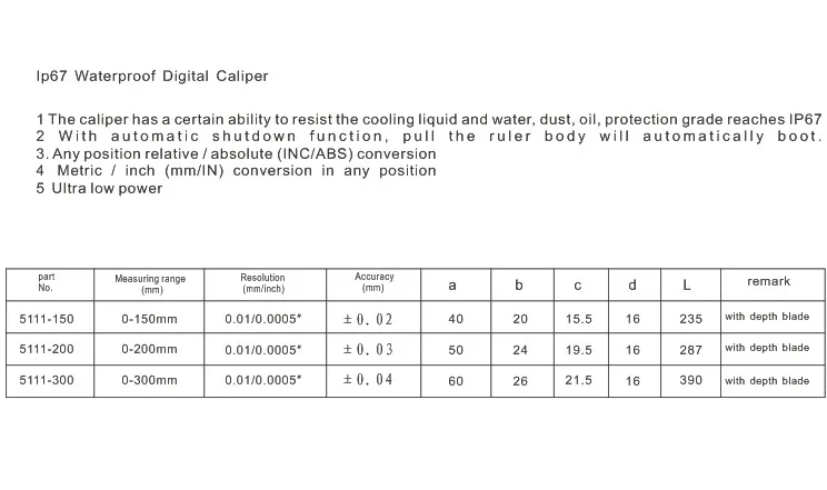0-200 мм IP67 электронный ноньер водонепроницаемый цифровой внутри снаружи глубина штангенциркуль Цифровой 200 мм