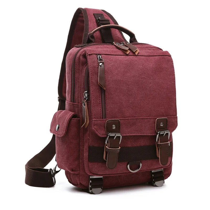 Tourya холщовые сумки через плечо для мужчин и женщин ретро кожаная военная сумка-мессенджер нагрудная сумка на плечо сумка-слинг Большая вместительная сумка - Цвет: red
