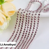 3yards/piece 17colors glass crystal Rhinestones chain, Gold bottom sew on Cup Chains For diy Sewing Clothes Accessories