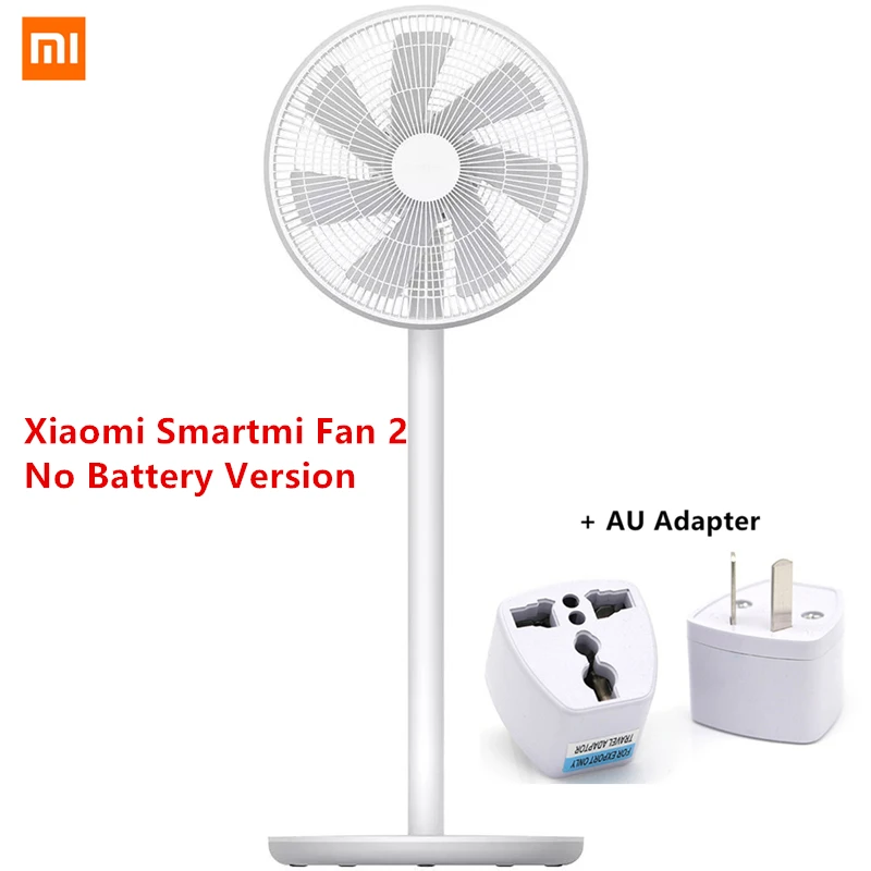 Mi jia Smart mi Fan 2/2S беспроводной умный естественный ветер DC преобразователь частоты напольный вентилятор 2800 мАч батарея mi jia приложение дистанционное управление - Цвет: No Battery AU Plug