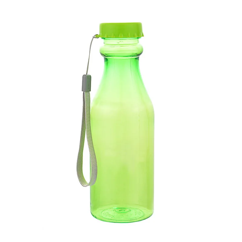 Urijk 550 мл пластиковые спортивные бутылки для воды герметичная Йога Тренажерный Зал Фитнес шейкер бутылка для воды подходит студентам небьющаяся бутылка - Цвет: Transparent Green