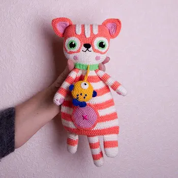 

crochet toys rattle amigurumi cat model number RA0015
