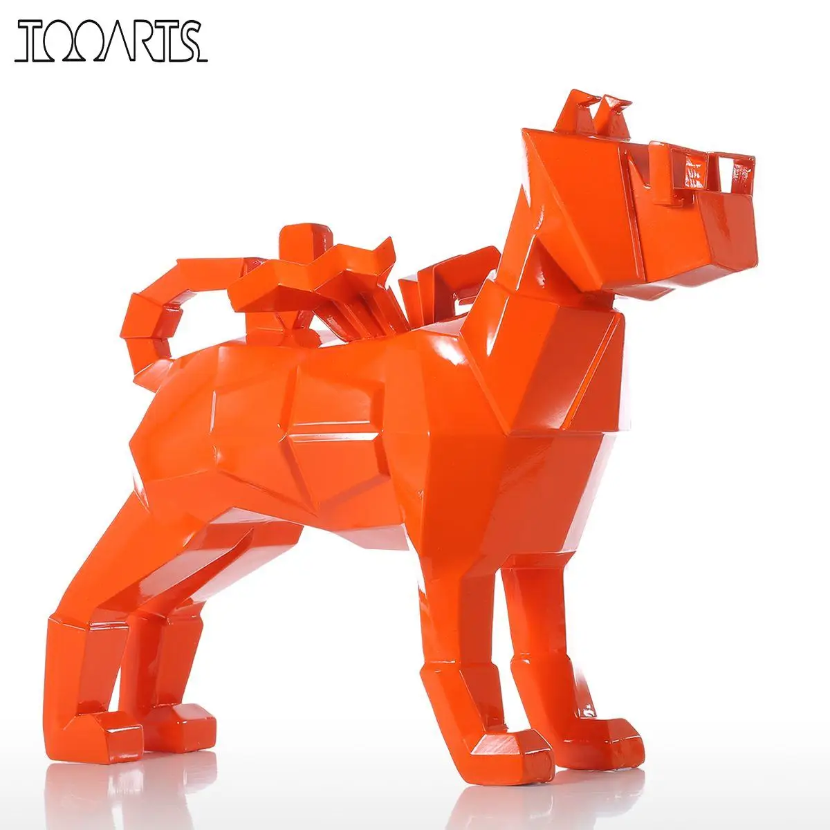 Goede Tooarts Tomfeel Glazen Hond Beeldjes Oranje Kleine Size Hars Sculptuur Home Decor Moderne Kunst Beeldje Dier Standbeeld Glasvezel