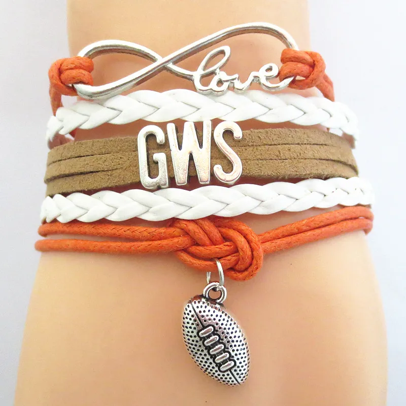 Infinity Love GWS football Team Bracelet Customize sports Wristband friendship Bracelets B09690