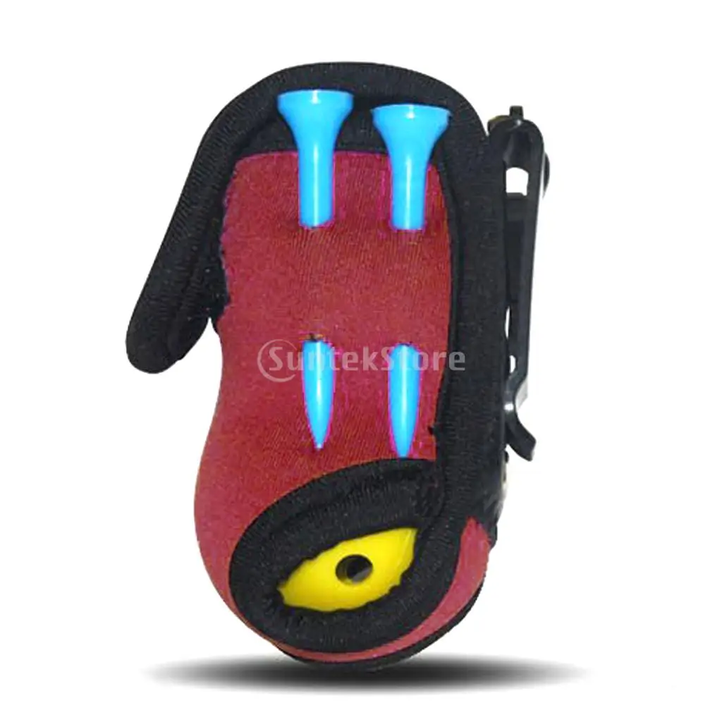 Neoprene Mini Golf Ball Bag Golf Tees Holder Storage Case Carry Pouch with Waist Belt Clip for Training Practice - Choose Color