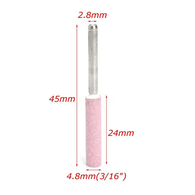 DWZ 5PCS 3/16" 4.8mm Chainsaw Sharpener Burr Chain Saw Grinding Stone File