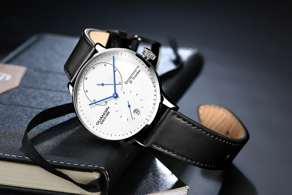 GUANQIN механические деловые часы для мужчин лучший бренд класса люкс светящиеся 316L нержавеющая сталь наручные мужские s автоматические часы золотые часы