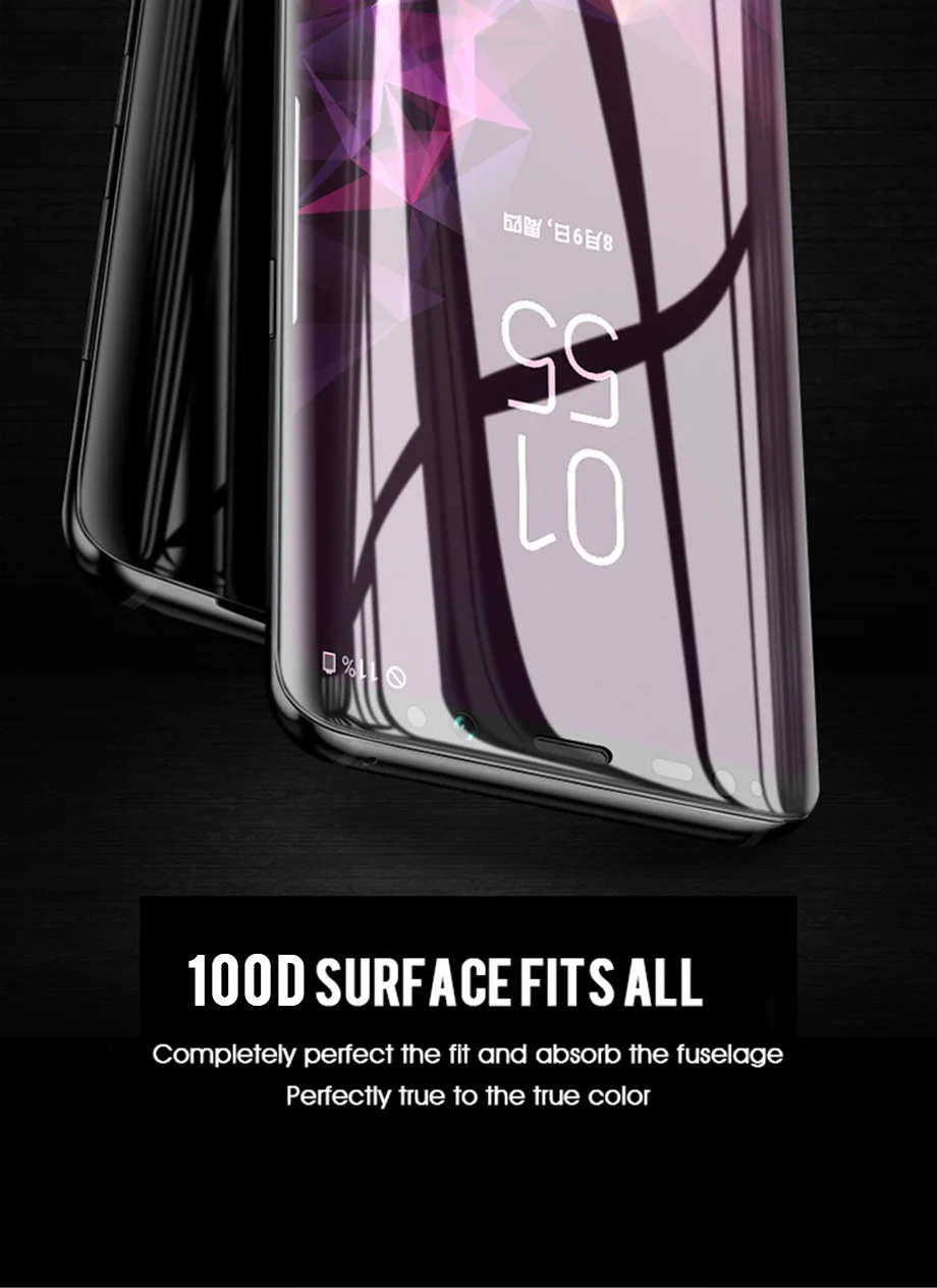 100D полностью изогнутое закаленное стекло для samsung Galaxy S9 S8 Plus Note 8 9 Защитная пленка для экрана на S8 S9 S7 S6 edge