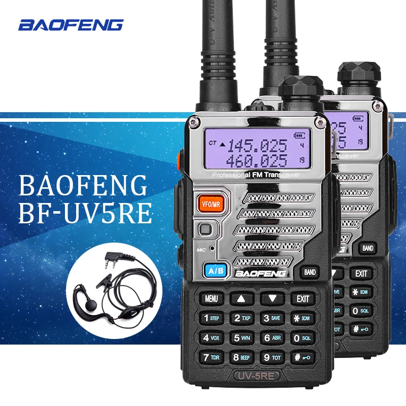 

2PCS Baofeng UV5RE Walkie-Talkie UV5R Upgraded Version UHF VHF Dual Watch CB Radio VOX FM Transceiver for Hunting Radio