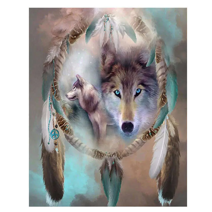 

RIHE Animal DIY Painting By Numbers Wolf Painting Dolphin Calligraphy Acrylic Paint By Numbers For Home Decor 40x50cm Artworks