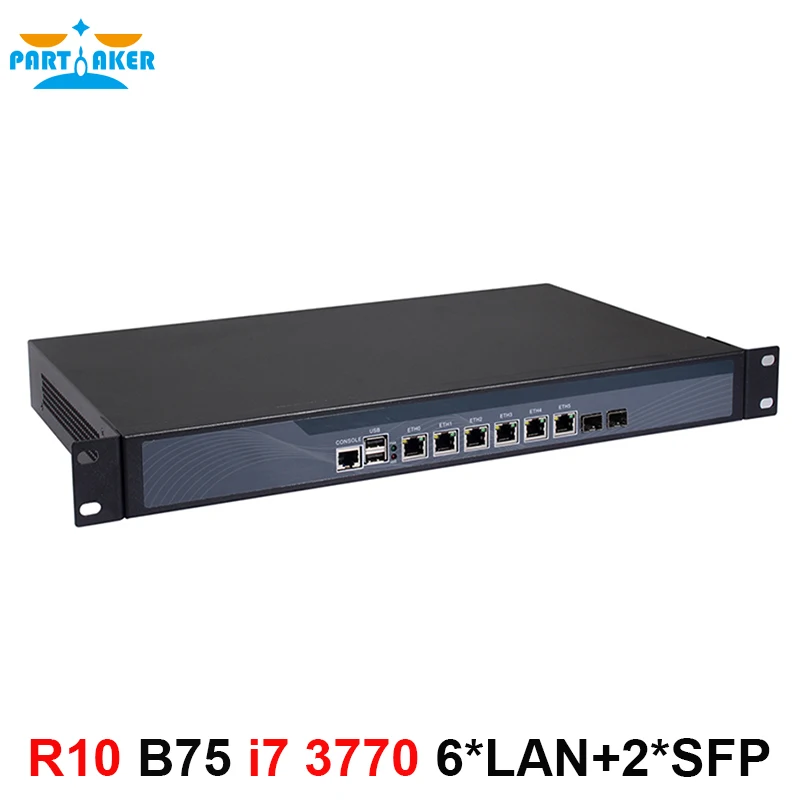 

B75 Quad Core i7 3770 3.4G Network 1U Firewall Server with 8 Ports 6*1000M 82574L Gigabit Nics 2* intel i350 SFP 2G RAM 8G SSD